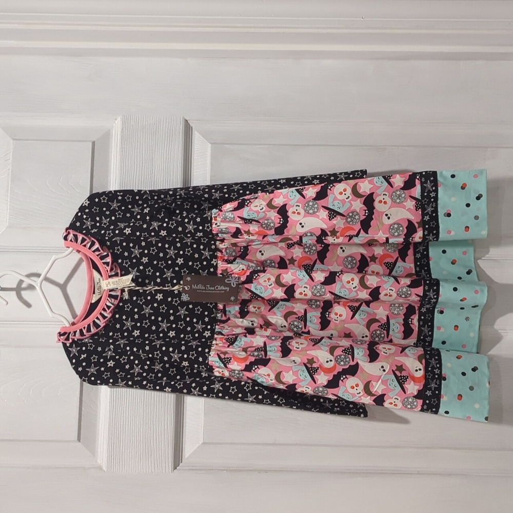 NWT Matilda Jane Halloween Fun Mixed Print Dress 6 Years